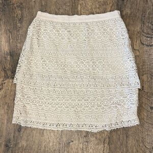 Club Monaco Ivory Lace Mini Skirt